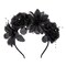 Halloween Black Flower Headband Day of the Dead Mexican Floral Hair Hoop Black Gothic Flower Hairband for Halloween Hair Accessories